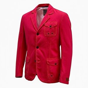 RNT 23 London Red Cotton Military/Utility Jacket Large